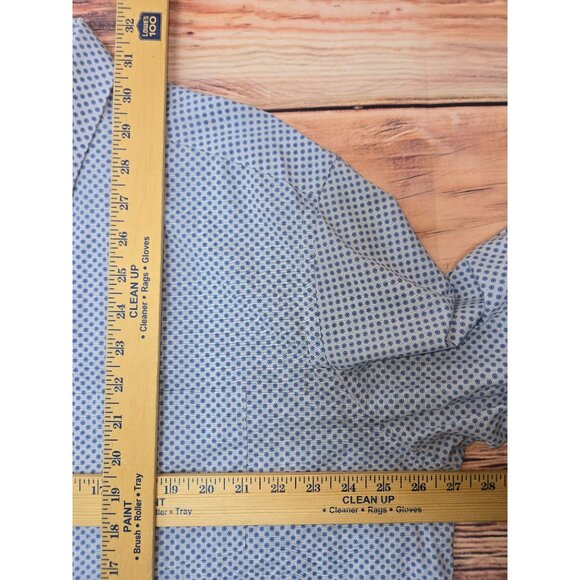 Johnston & Murphy Mens Blue Print Long Sleeve Dress Shirt XXL - Picture 8 of 8